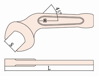 Llave de impacto acodada antichispas 141B