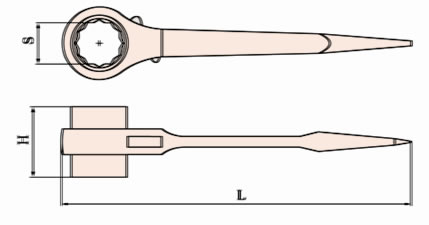 Llave de estrella con matraca antichispas 180
