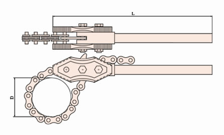 Llave de cadena para tubos antichispas 129